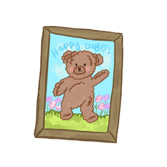 Teddy the Bear Happy Day Single Sticker ♡