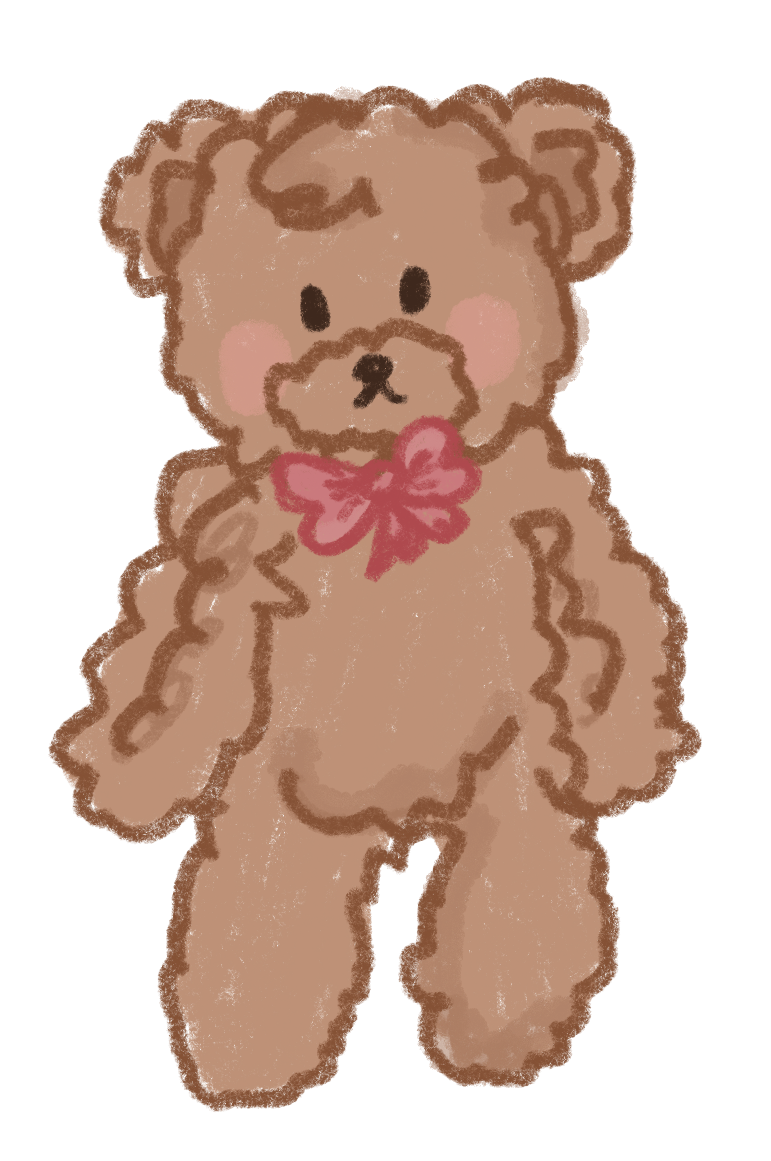 Waterproof single sticker of teddy the bear (Bow version ౨ৎ)