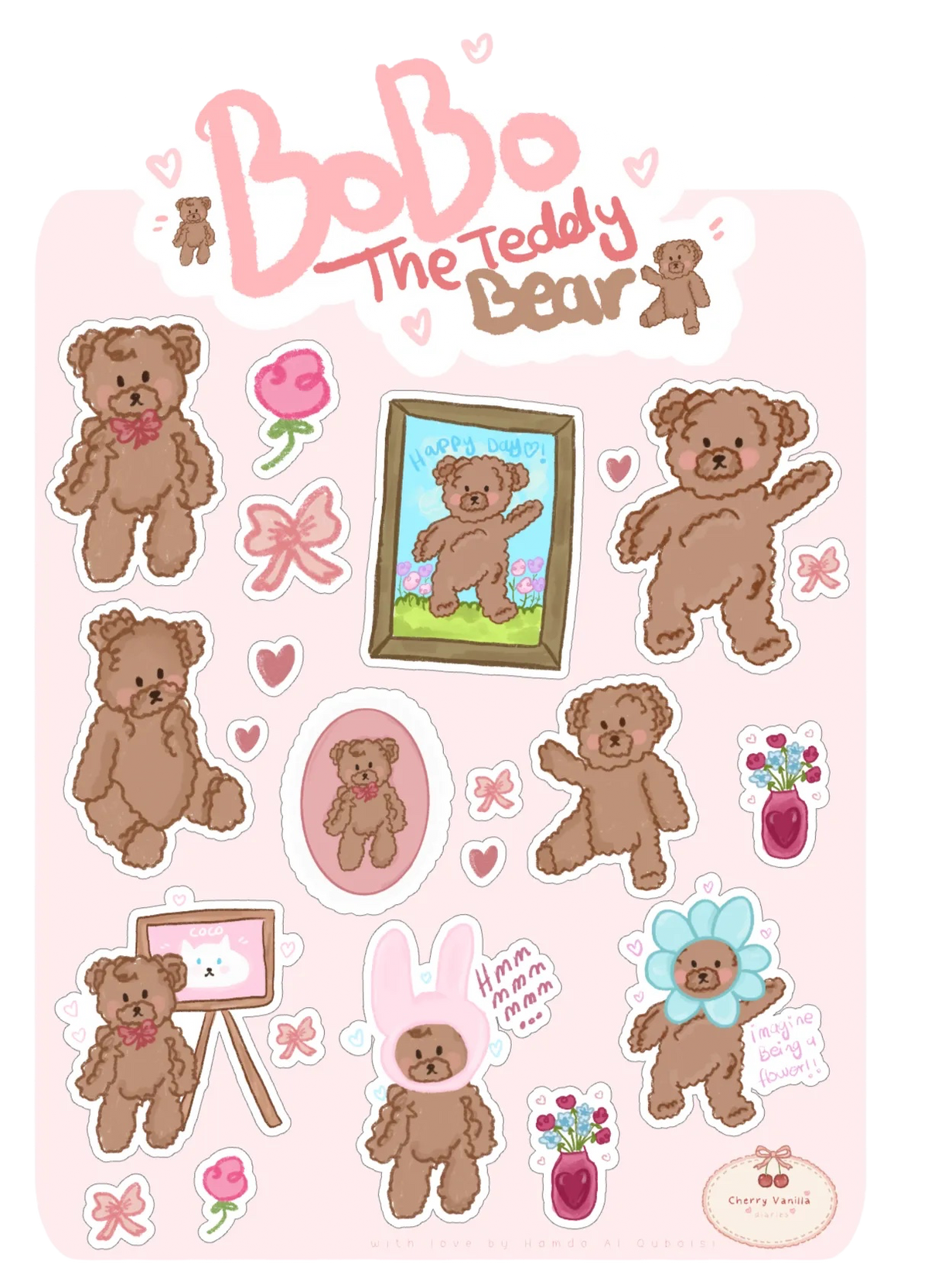 Bobo the Teddy Bear Sticker Pack ♡